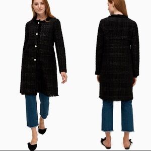 Kate Spade Sparkle Tweed Jacket Coat Pearl Button Size 0